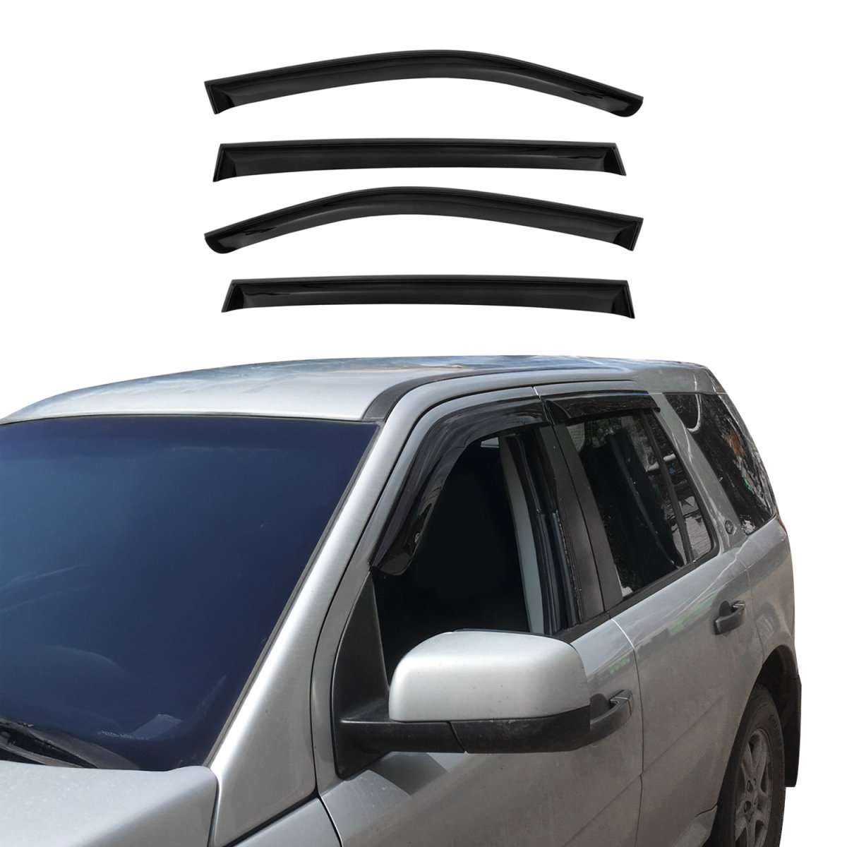 Jeep Compass Wind Deflector - Omac - Acrylic 4 Pcs - Black - 2017-2025